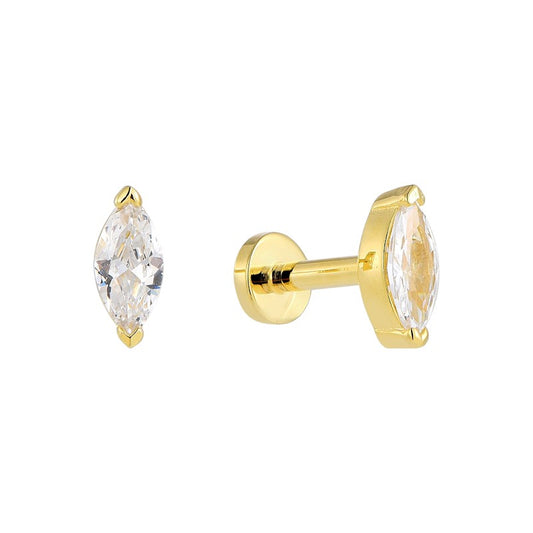 Kristall Ohrpiercing - 925 Silber