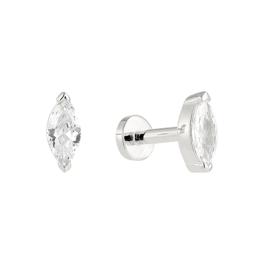 Kristall Ohrpiercing - 925 Silber