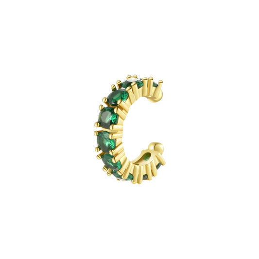 Grüner Zirkonia Steinen Ear Cuff - 925 Silber