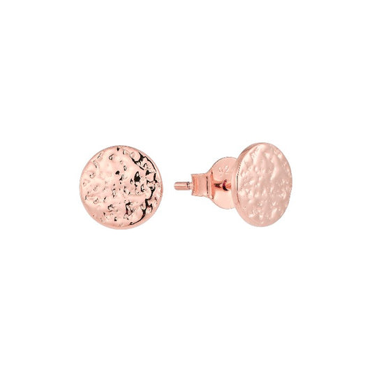 Vielring - Plättchen Disk Ohrringe - 925 Silber - Roségold