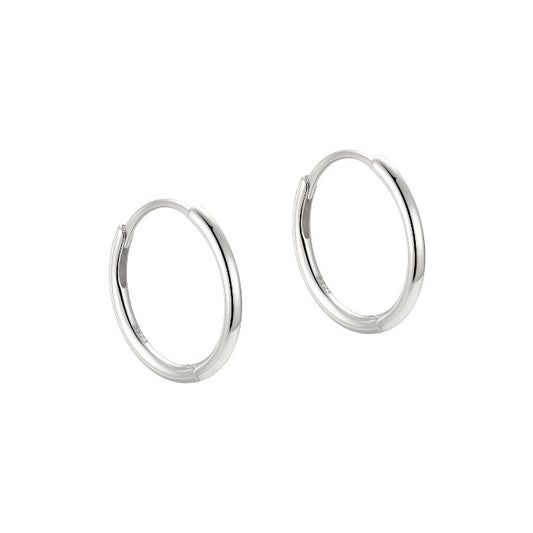 Gefüllte teeny Creolen 925 Sterling Silber - 1,3 mm Dicke