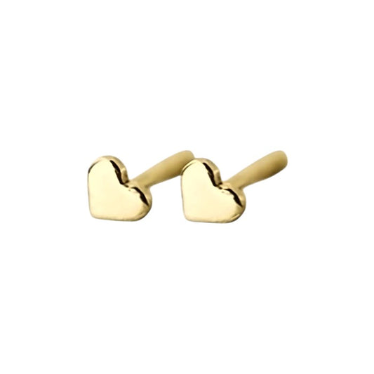 Minimalist heart stud earrings - 925 Sterling Silver