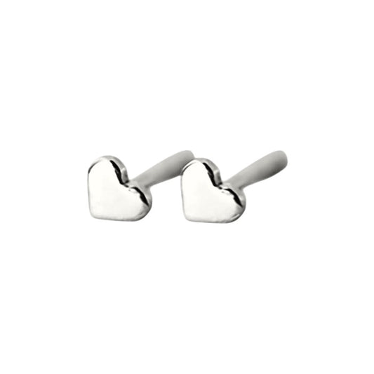 Minimalist heart stud earrings - 925 Sterling Silver