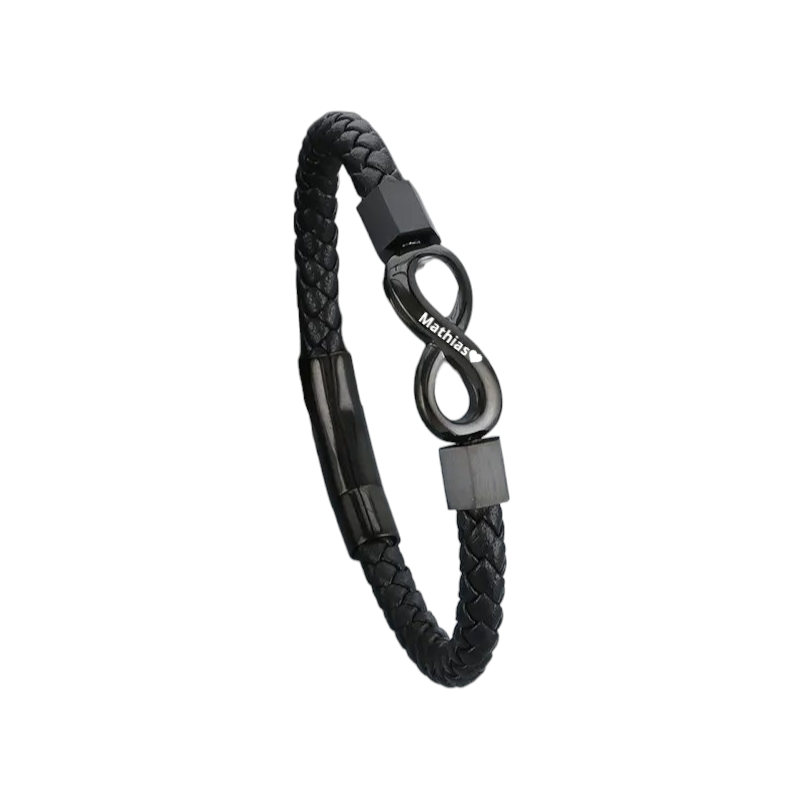 Vielring - "An meinen Mann" Personalisiertes Unendlichkeits-Armband - Silber / 19 cm - Schmales Handgelenk