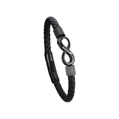 Vielring - "An meinen Mann" Personalisiertes Unendlichkeits-Armband - Silber / 19 cm - Schmales Handgelenk
