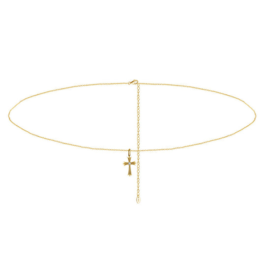 Kreuz Bauchkette - 925 Silber