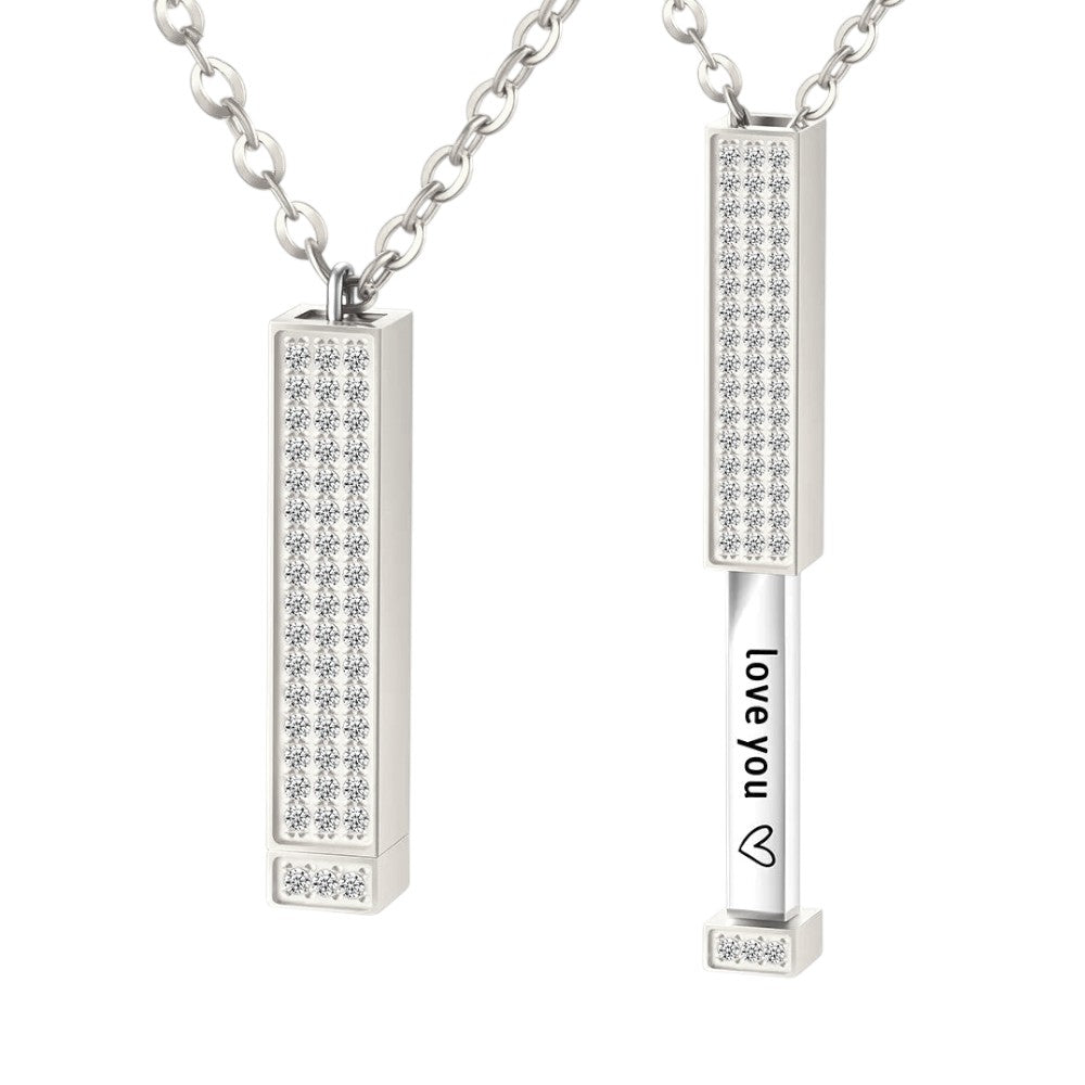 Persönliche Botschaft Anhänger Halskette - Edelstahl