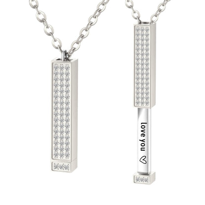 Persönliche Botschaft Anhänger Halskette - Edelstahl