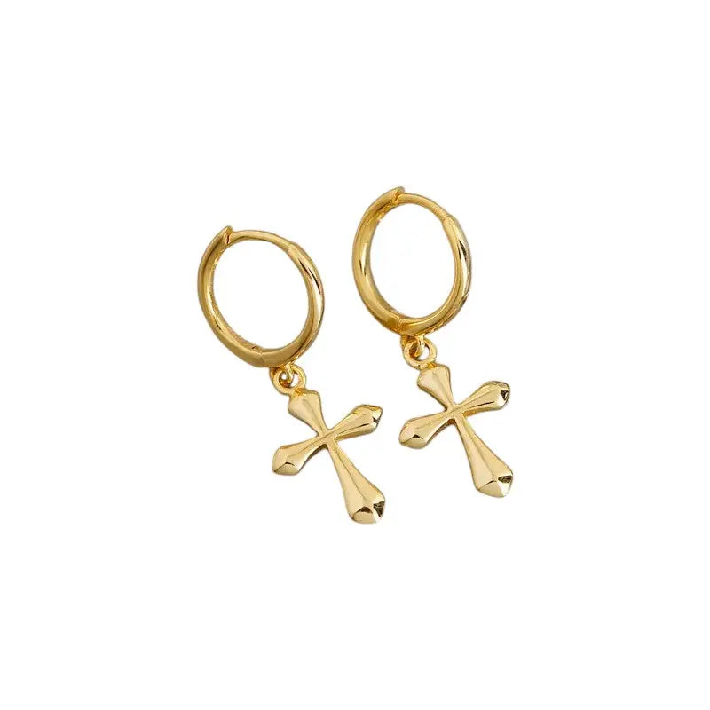 Vielring - Kreuzanhänger Creolen - 925 Sterling Silber - Gold
