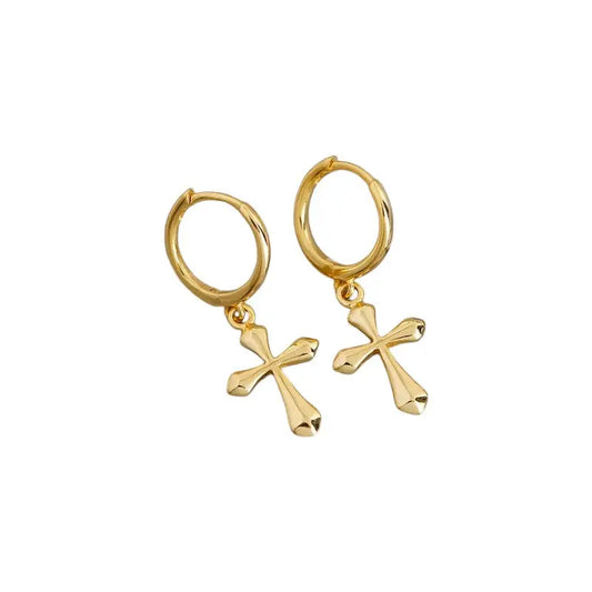 Vielring - Kreuzanhänger Creolen - 925 Sterling Silber - Gold