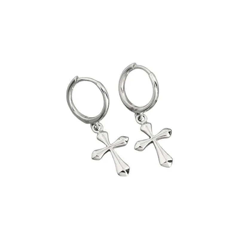Vielring - Kreuzanhänger Creolen - 925 Sterling Silber - Silber