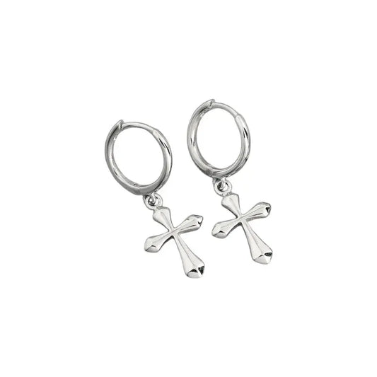 Vielring - Kreuzanhänger Creolen - 925 Sterling Silber - Silber