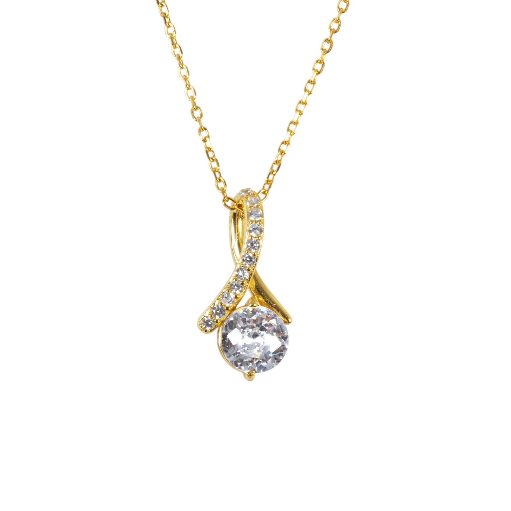 Vielring - "An meinen Schatz" Liebesschleifen Halskette - 925 Silber - Gold