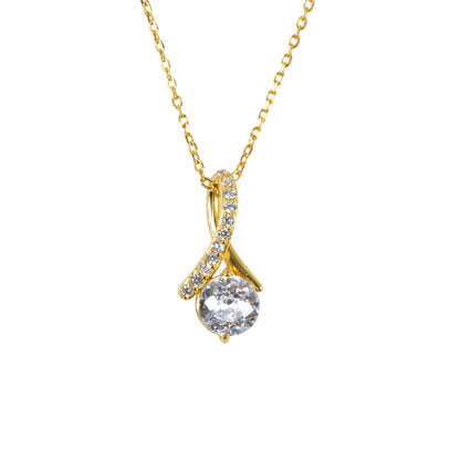 Vielring - "An meinen Schatz" Liebesschleifen Halskette - 925 Silber - Gold