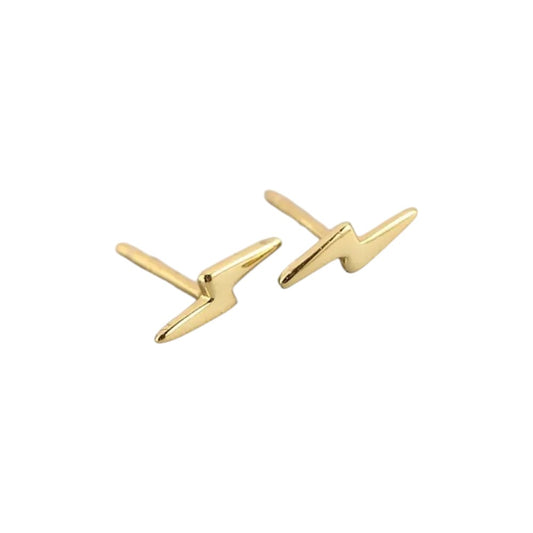 Vielring - Minimalistische Blitz Ohrstecker - 925 Sterling Silber - Gold