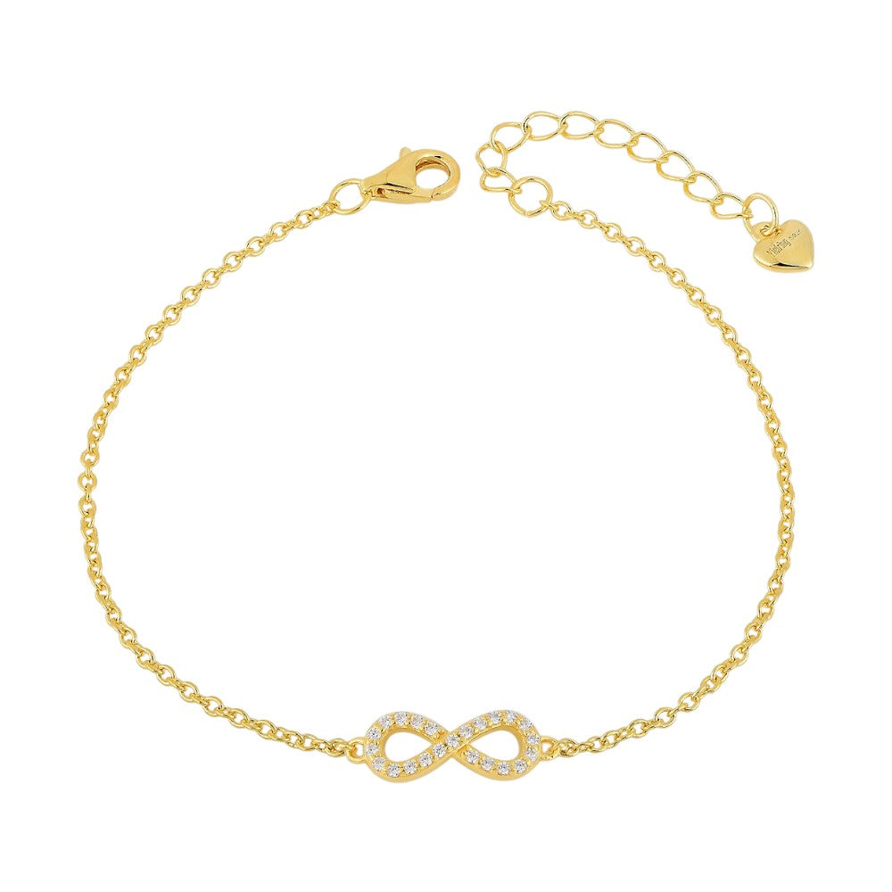 Vielring - Endless Armband mit Zirkonia Steinen - 925 Silber - Gold