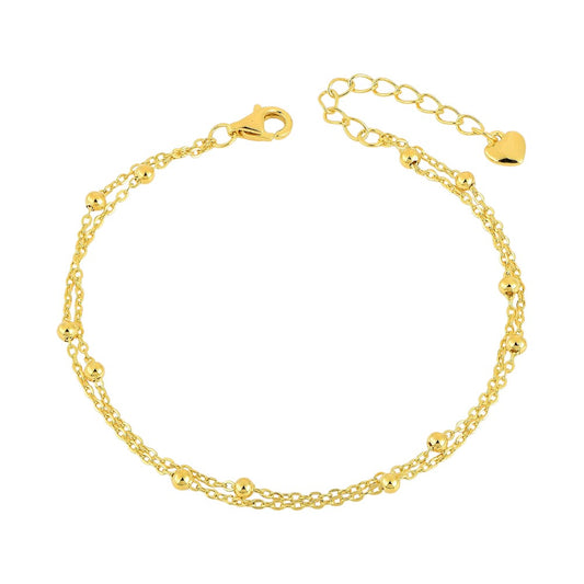 Vielring - Perlen Doppel Armband - 925 Silber - Gold