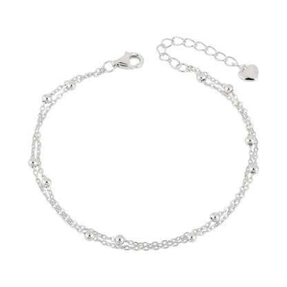 Vielring - Perlen Doppel Armband - 925 Silber - Silber