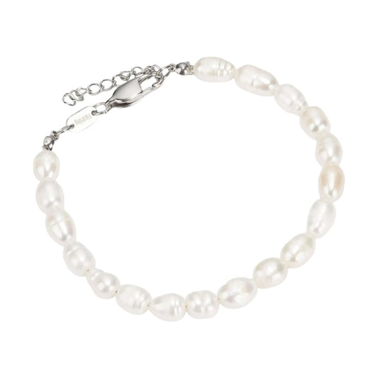 Süßwasserperlen Armband verstellbar - Oval