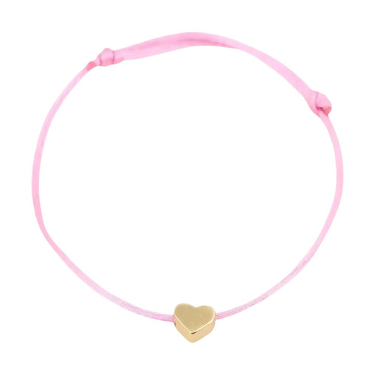 Vielring - Stoff Armband mit Herz - Rosa