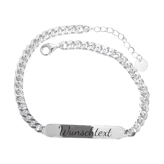 Vielring - Partnerarmband 925 Silber - Gravur nach Wunsch - Silber / 16+3 cm