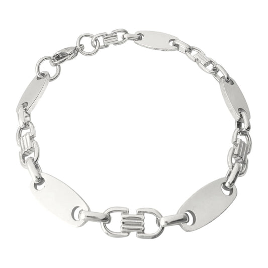 Plattenkette Armband 6mm - 925 Silber
