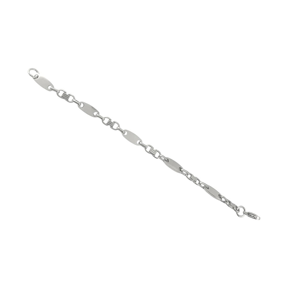 Plate Chain Bracelet 6mm - 925 Silver