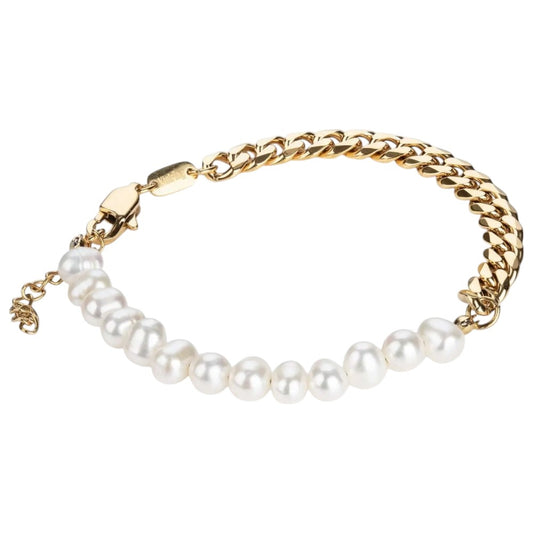 Süßwasserperlen Cuban Armband - Verstellbar