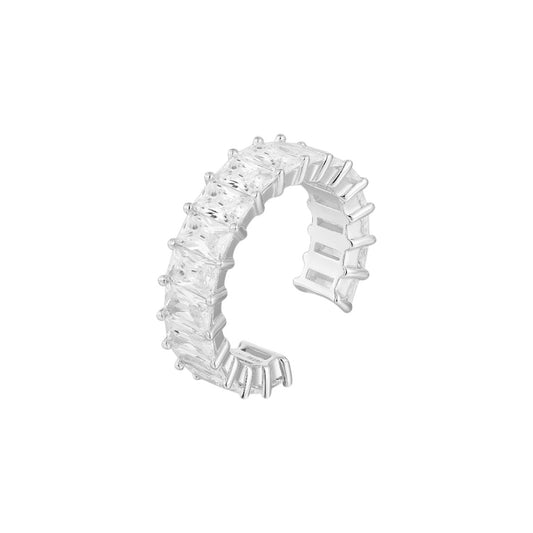 Vielring - Gereihter Zirkonia Steinen Ring - 925 Silber - Silber