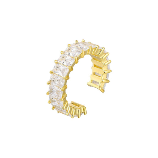 Vielring - Gereihter Zirkonia Steinen Ring - 925 Silber - Gold