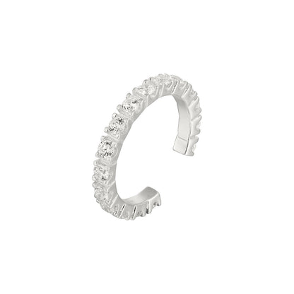 Vielring - Band Zirkonia Steinen Ring - 925 Silber - Silber