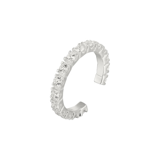 Vielring - Band Zirkonia Steinen Ring - 925 Silber - Silber