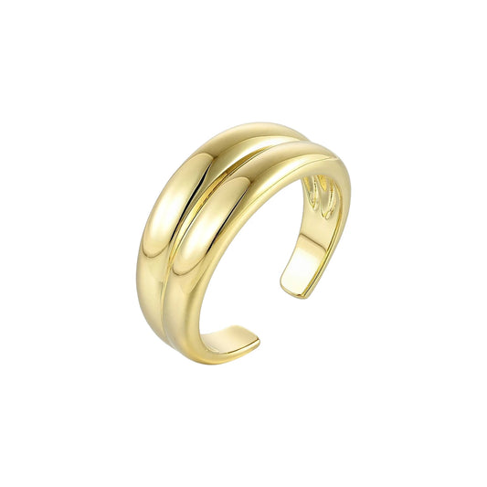 Vielring - Offener Chunky Ring - 925 Silber - Gold