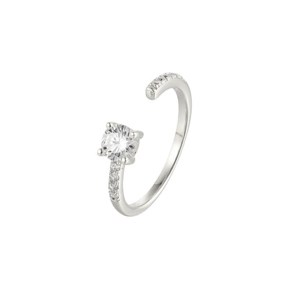 Offener Zirkonia Stein Ring - 925 Silber