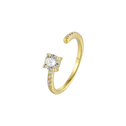 Offener Zirkonia Stein Ring - 925 Silber
