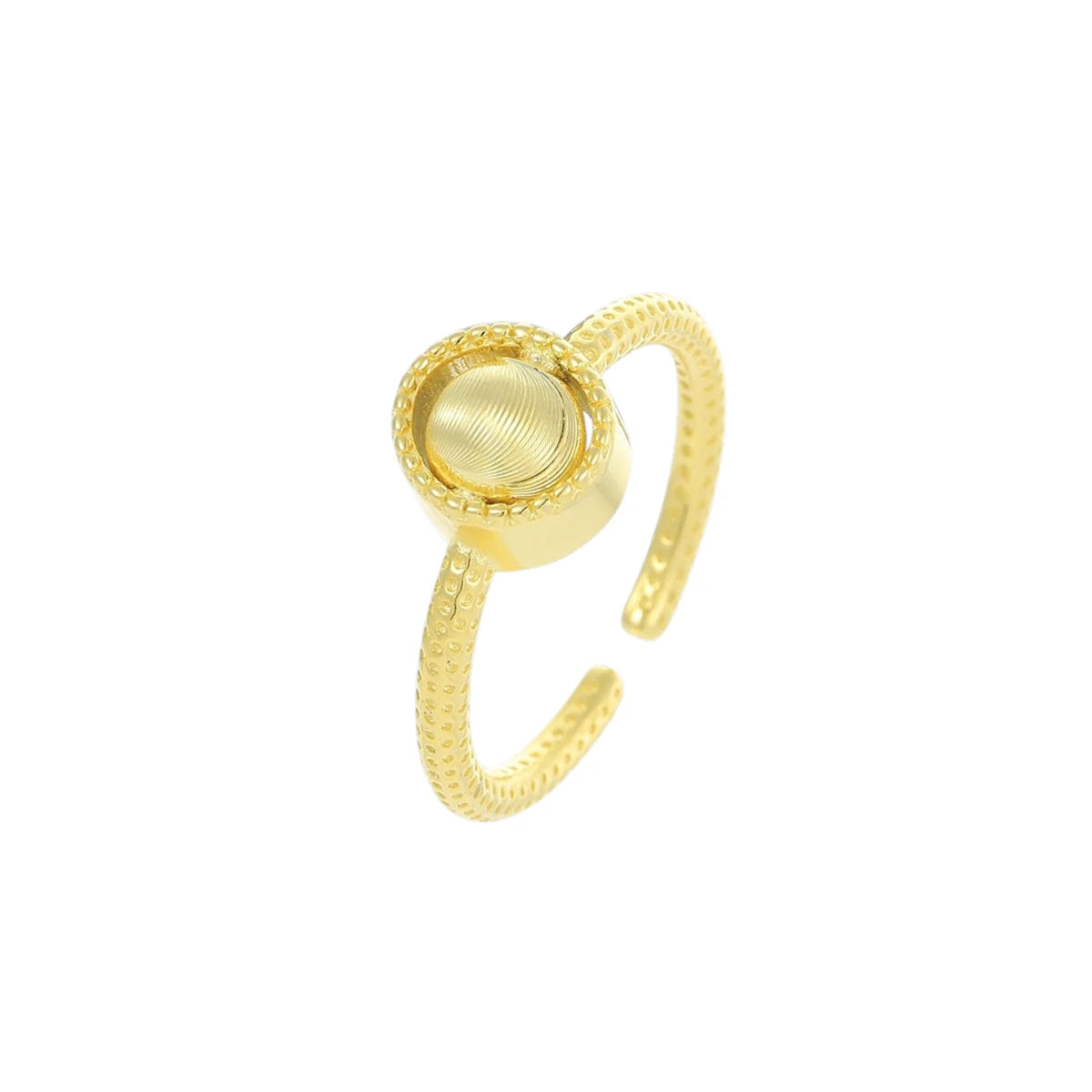 Runder Struktur Anti-Stress-Ring – 925 Silber