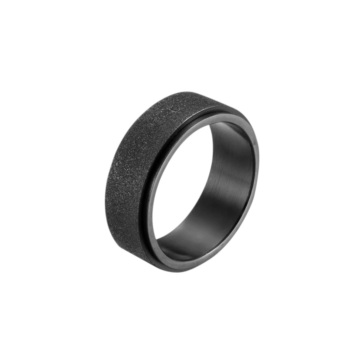 Breiter Matter Anti-Stress-Ring - Edelstahl