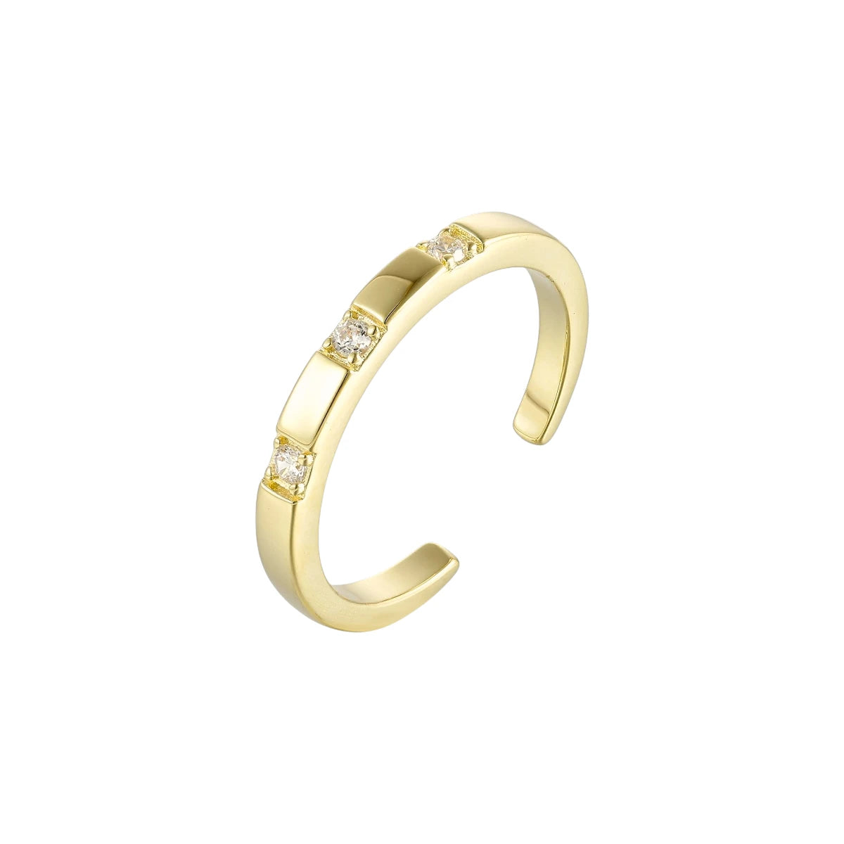 Dünner Steinen Ring - 925 Silber