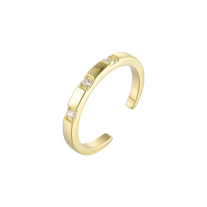 Dünner Steinen Ring - 925 Silber
