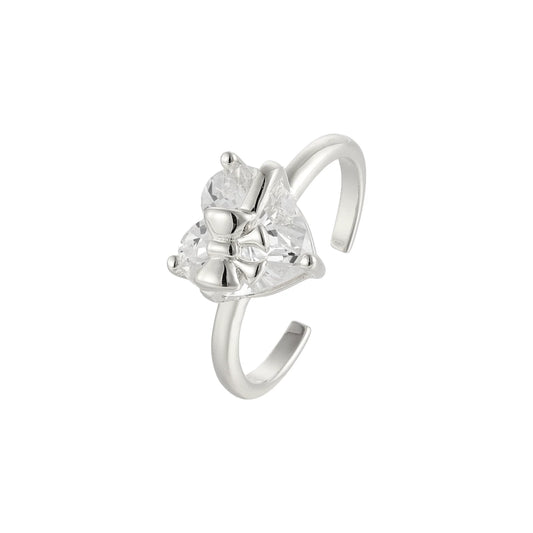 Vielring - Schleifen Herz Ring - 925 Silber - Silber