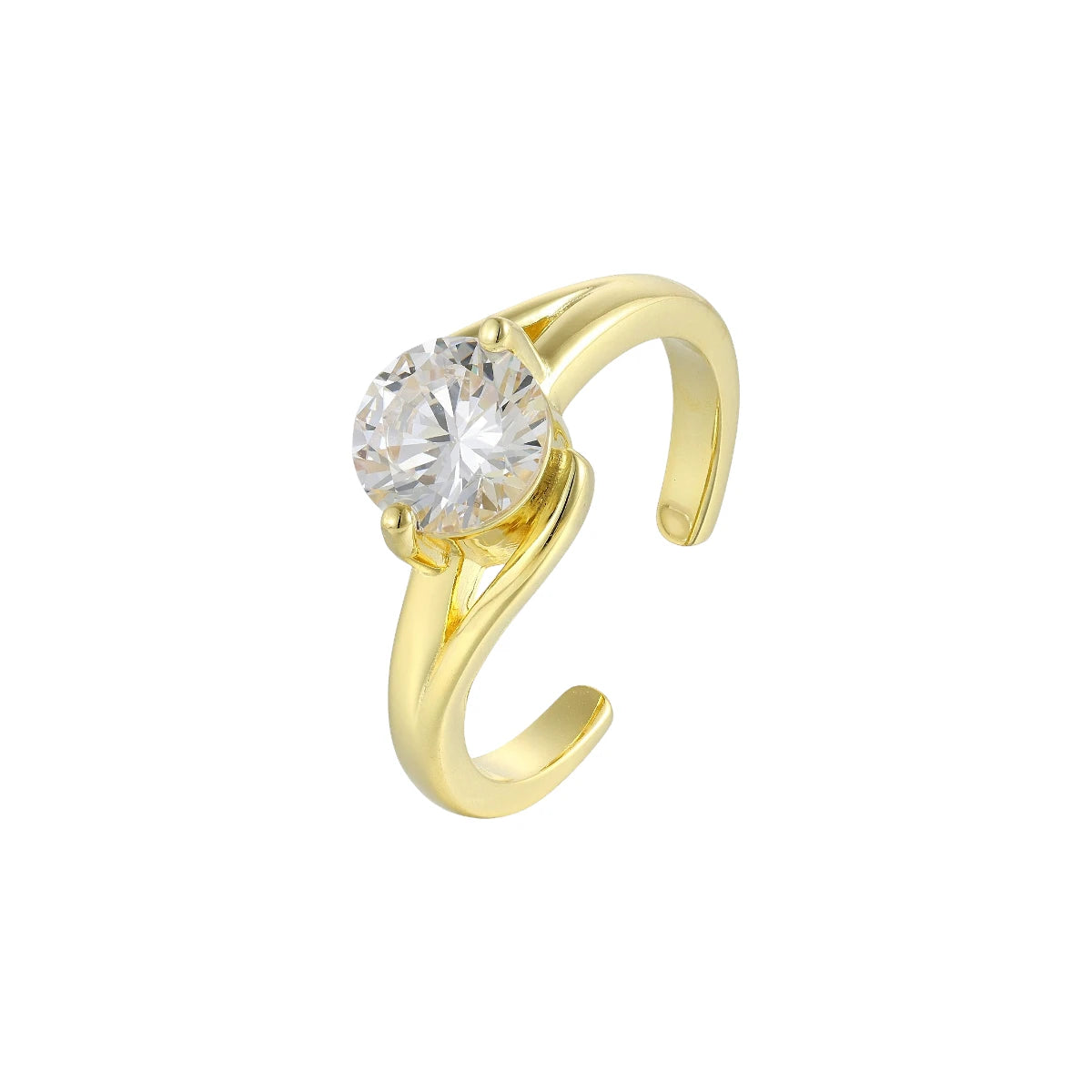 Runder Zirkonia Stein Ring - 925 Silber