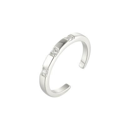 Dünner Steinen Ring - 925 Silber
