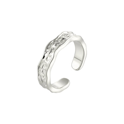 Gewellter Abstrakter Ring - 925 Silber