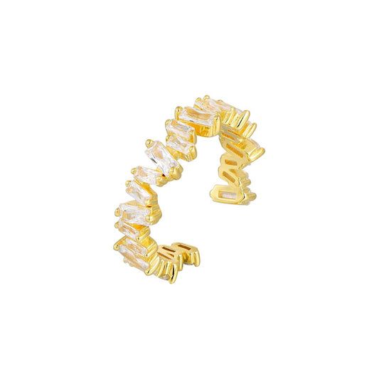 Vielring - Zirkonia Baguette Ring - 925 Silber - Gold