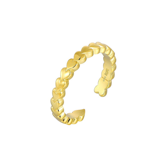 Vielring - Herzen Ring - 925 Silber - Gold