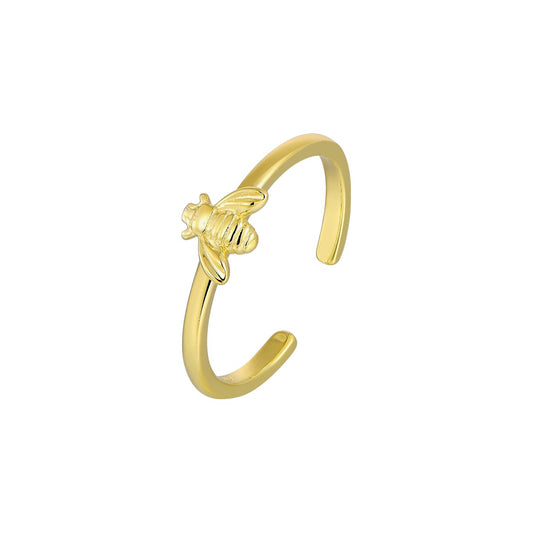 Vielring - Bienen Ring - 925 Silber - Gold