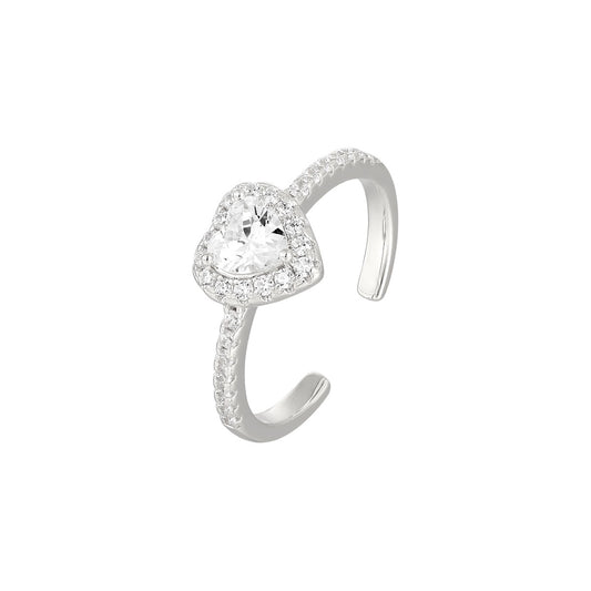 Vielring - Herz Zirkonia Ring - 925 Silber - Silber