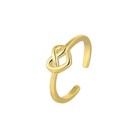 Vielring - Unendlicher Herz Ring - 925 Silber - Gold