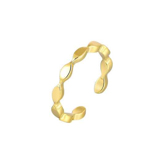 Vielring - Wellen Ring - 925 Silber - Gold