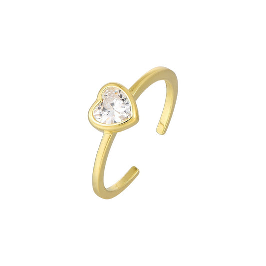 Vielring - Herz Zirkonia Ring - 925 Silber - Gold